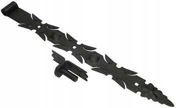 Dekoratívny kovaný záves dverí 600 mm + západka