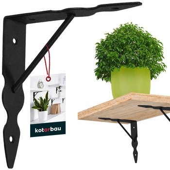 Podpera na police s výstuhou čierna 15x15 cm