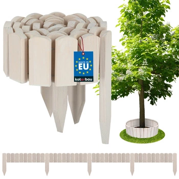 Záhradný plot palisádový drevený obrubník poháňaný biela 200x10 cm