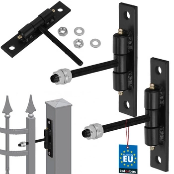 Záves brány s maznicami priskrutkovaný čierny fi 10 mm sada 2 ks.