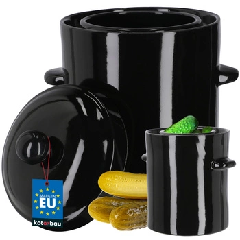 Kameninový vzduchotesný sud s pokrievkou na nakladanie kyslej kapusty 5 l