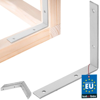 Tesársky uholník nerezový pozinkovaný 125x125x20 mm sada 12 ks.