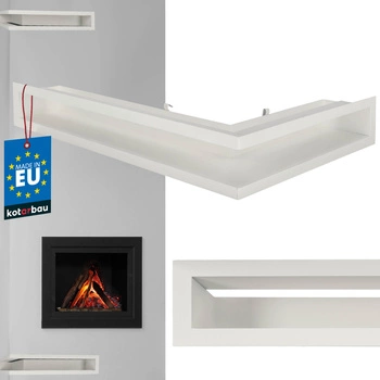 Luft rohová ľavá krbová mriežka biela oceľová 60x40 cm