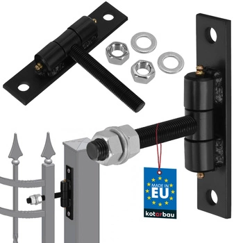 Záves brány s maznicami priskrutkovaný čierny fi 16 mm