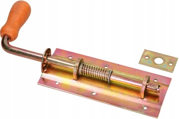 Zámok 250 mm závorový pre bránu dvere pružina - Farba čierna