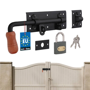 Garážová brána 280 mm čierna pre bránu s visiacim zámkom