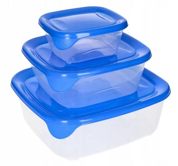 Raňajková krabička obalový box lunch box set 3 ks - Farba transparentná