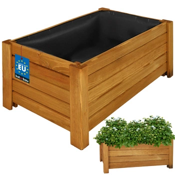 Záhradný kvetináč na terasu vonkajší drevený dub 60x33cm