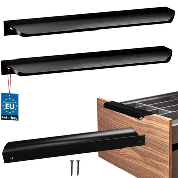 Úchyt nábytkový hliníkový čierny mat 192/212 mm sada 2 ks.