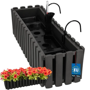 Kvetináč balkónový šedý na zábradlí 600 MM