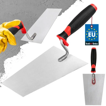 Murárska lyžica lichobežníková nerezová oceľ gumová rukoväť 180 mm