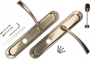 Dverová kľučka s blokádou WC dlhý štít patina 72 mm - Farba patina