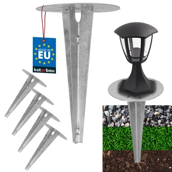 Základňa pre záhradné svietidlá zapustená do zeme kotva 190 mm sada 4 ks.