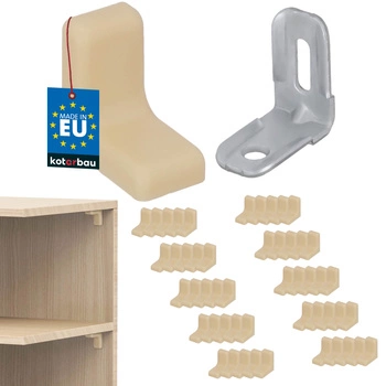 Nábytková uhlová konzola s uzáverom javor sada 50 ks.