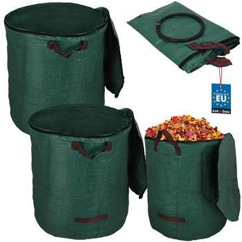 Záhradný kôš na lístie trávu na zips okrúhly 270 l sada 2 ks.