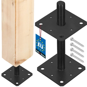 Podstavec stĺpa skrutkovací nastaviteľný závit antracitový 160x160x250 mm