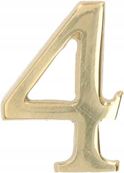 Číslo domu "4" číslo dverí 5 cm mosadz