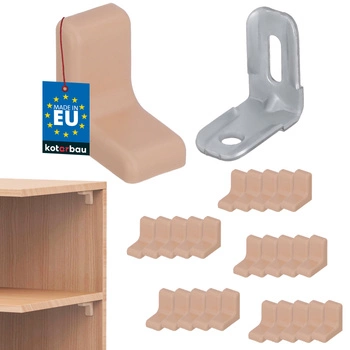 Nábytková uhlová konzola s uzáverom buk sada 25 ks.