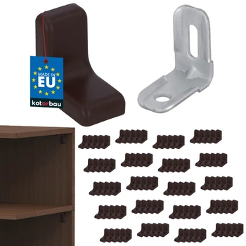 Nábytková uhlová konzola s uzáverom wenge sada 100 ks.