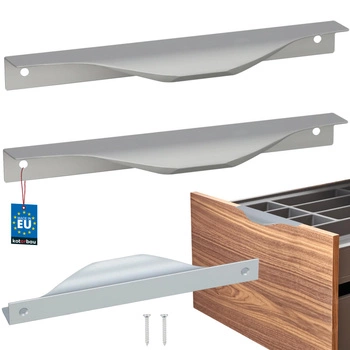 Hranatá nábytková úchytka moderná hliníková strieborná 160 mm sada 2 ks.
