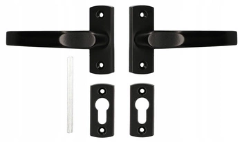 Kľučka dverová štítok 125mm bránka - Farba čierna