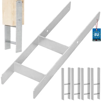 Základňa stĺpika h na zamurovanie pozinkovaná strieborná 160 mm sada 4 ks.