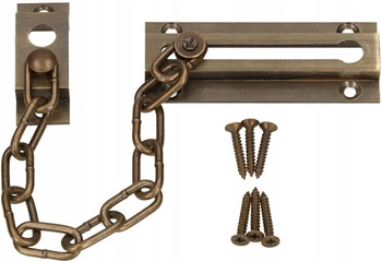 Dverová zarážka reťazový zámok skrutka patina
