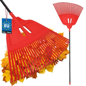 Veľké vejárové hrable na lístie 68 cm + hliníková násada 1,5 m