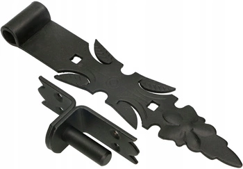 Dekoratívny kovaný pásový záves pre dvere 300 mm + západka