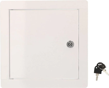 Oceľové kontrolné dvierka s bielymi kľúčmi 20x20 cm