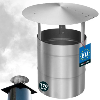 Dymová strieška na komínové potrubie pozinkovaná strieborná 170 mm