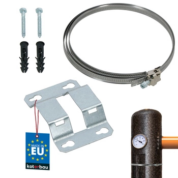 Nástenný držiak nastaviteľný pre nádrže so svorkou oceľ 0-380 mm