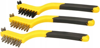 Mosadzná drôtená kefa na hrdzu úzka sada 3 ks.