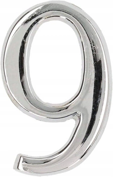 Číslo domu "9" číslo dverí 5 cm chróm