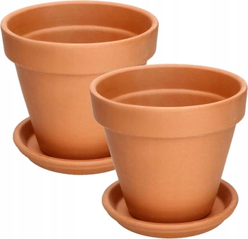 Hlinený hrniec keramický terakotový tanier fi17 - 2 ks.