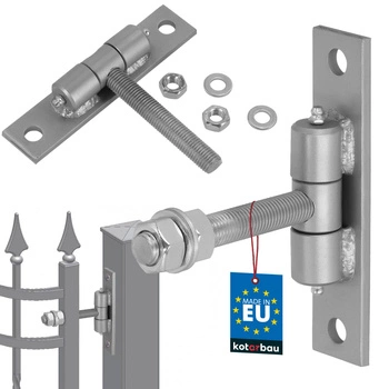 Záves brány s maznicami skrutkovací strieborný fi 16 mm