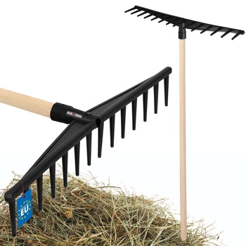 Plastové záhradné hrable s násadou na lístie trávu seno 14 zubov