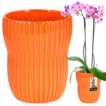 Keramický okrúhly ryhovaný kvetináč 11,5 cm