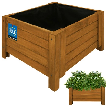 Záhradný kvetináč na terasu vonkajší drevený dub 50x50cm