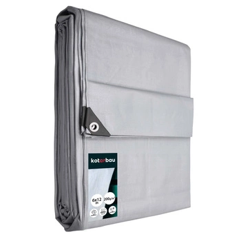 Plachta ochranná pevná hrubá univerzálna strieborná 200 g/m2 6x12 m