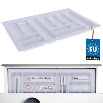 Organizér na príbory vložka do kuchynskej zásuvky biely 49x73 cm