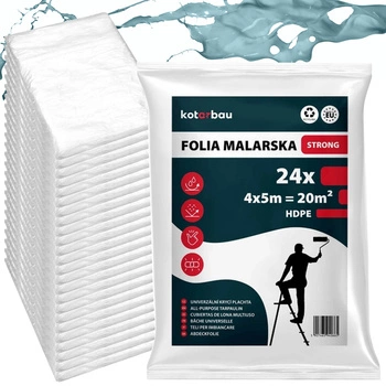 Maliarska fólia tenká transparentná 4x5 m sada 24 ks.