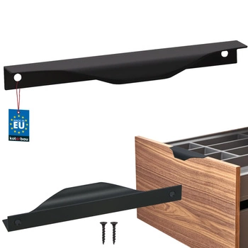 Hranatá nábytková úchytka moderná hliníková matná čierna 160 mm