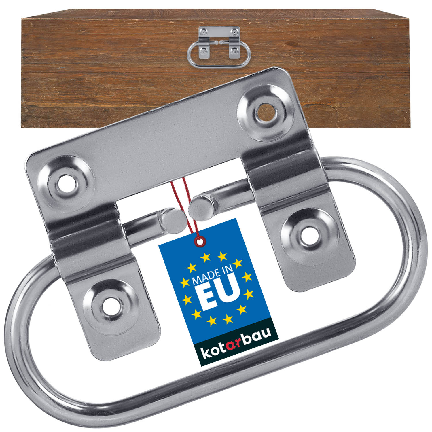 Držadlo na truhly kufre zásuvky pozinkované strieborné 13 cm