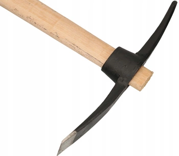 Krompáč 1,5 s dvojitým ostrím kalený banský krompáč s hriadeľom