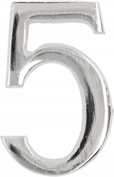 Číslo domu "5" číslo dverí 5 cm chróm