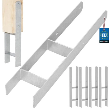 Základňa stĺpika h na zamurovanie pozinkovaná strieborná 120 mm sada 4 ks.