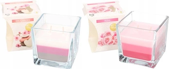 Sada trojfarebných sklenených vonných sviečok - 2 ks