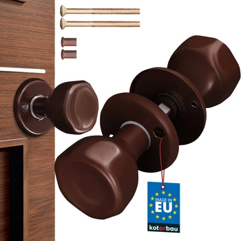 Otočný gombík pre dvere brány hnedá