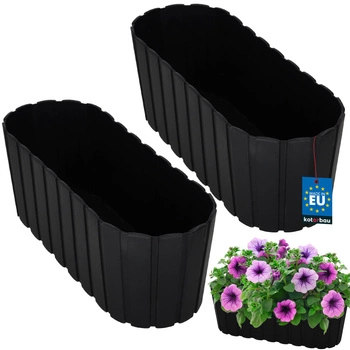 Kvetináč na kvety antracit 40 cm sada 2 ks.